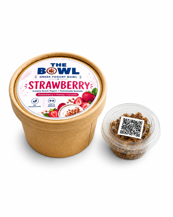 Strawberry Greek yogurt bowl with granola – The Bowl, Karachi